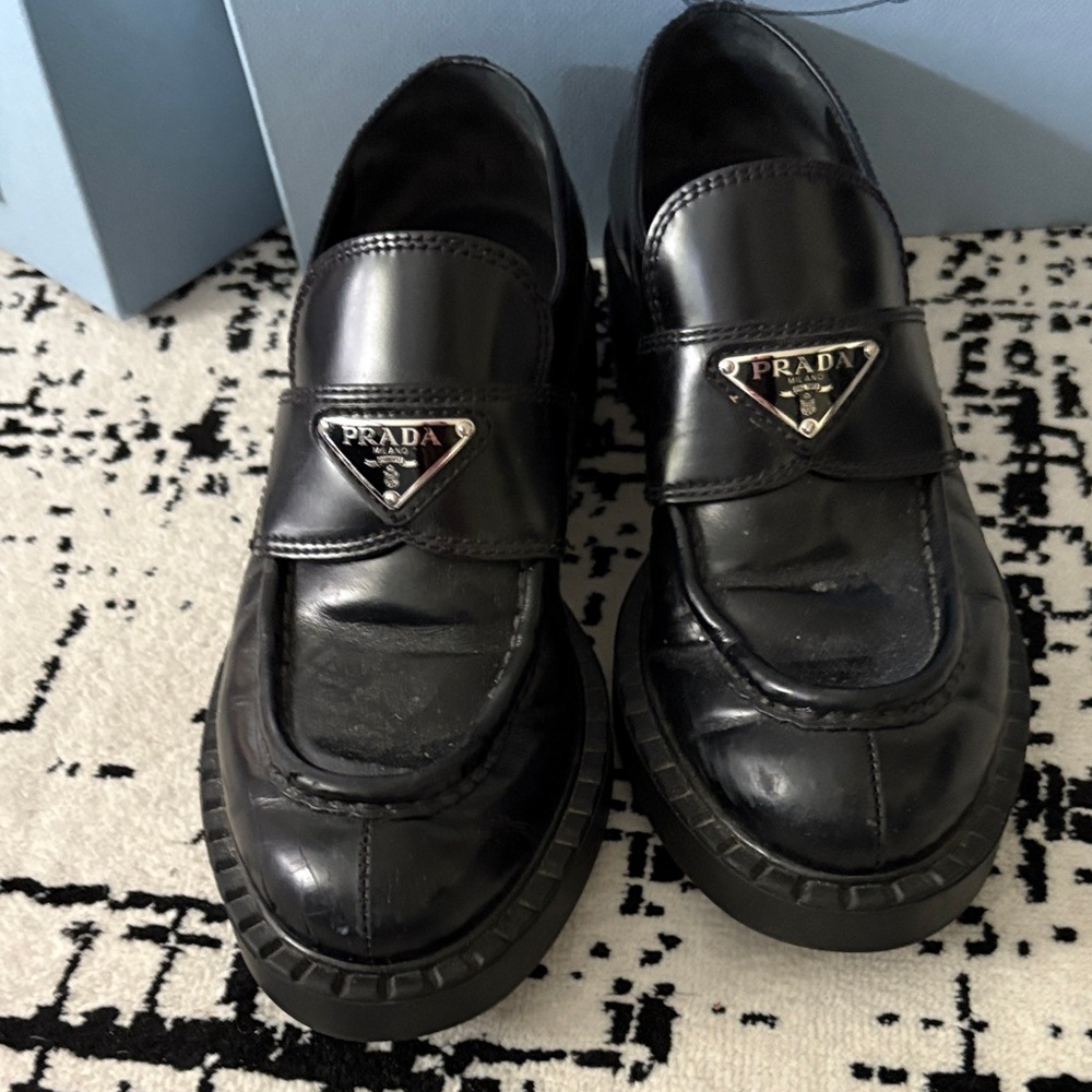 Prada Women's Black Leather Loafers